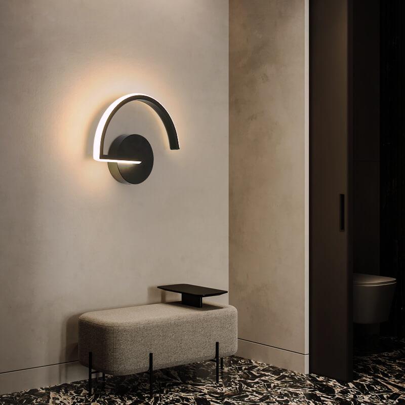 ArcGlow Lamp – Contemporary Curved Aluminum Wall Light | Minimalist LED Illumination