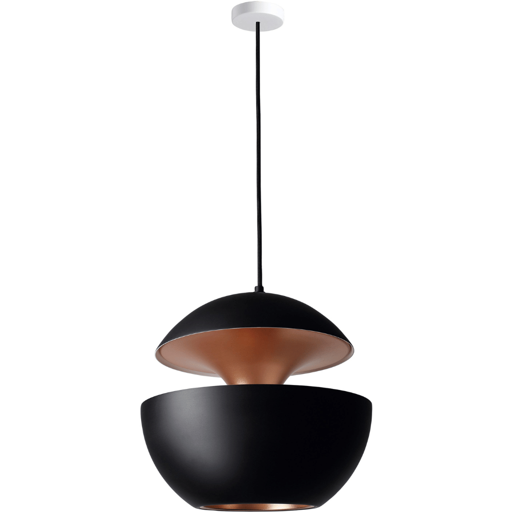 AureaDome Pendant Lamp – White & Gold Elegance for Modern Dining Spaces