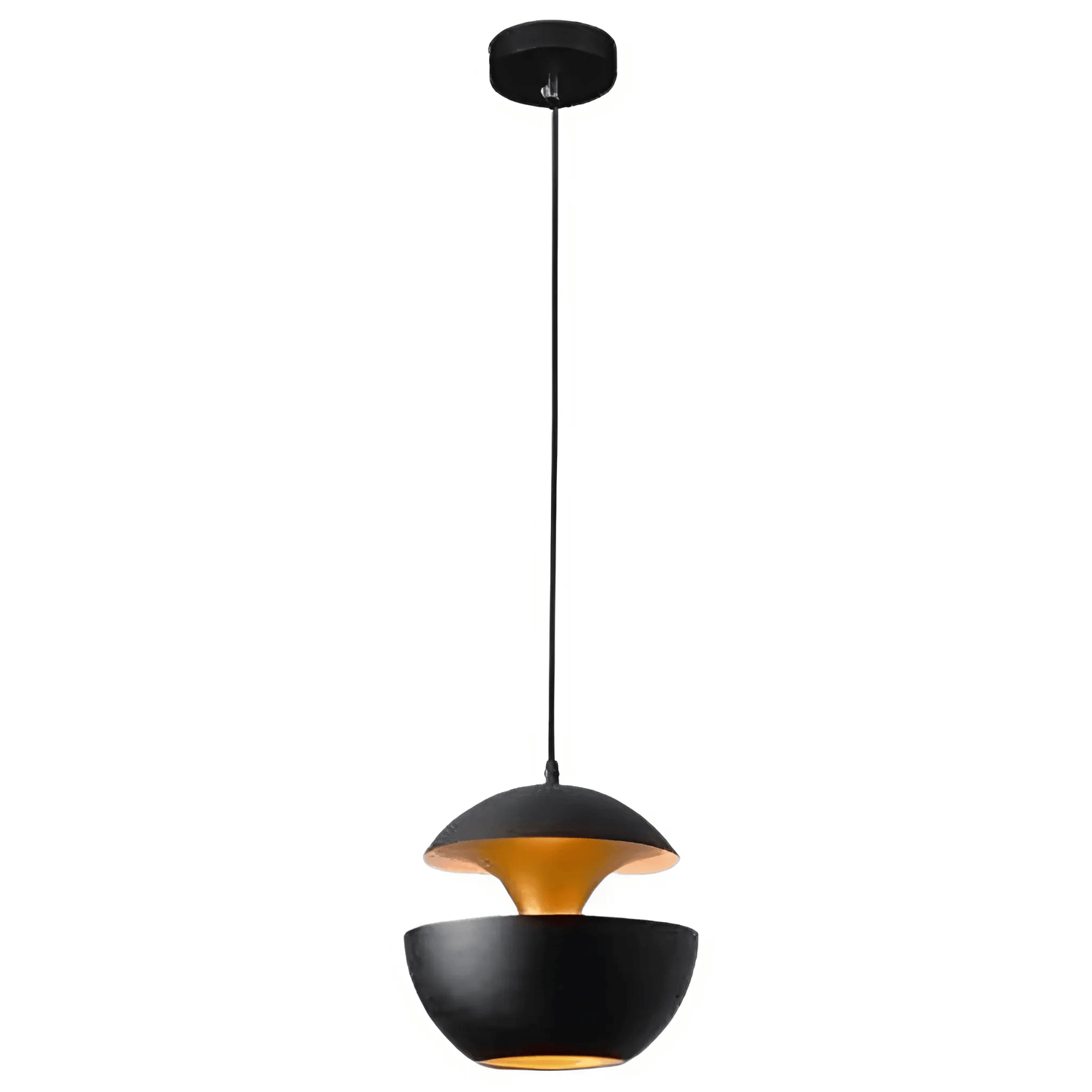 AureaDome Pendant Lamp – White & Gold Elegance for Modern Dining Spaces