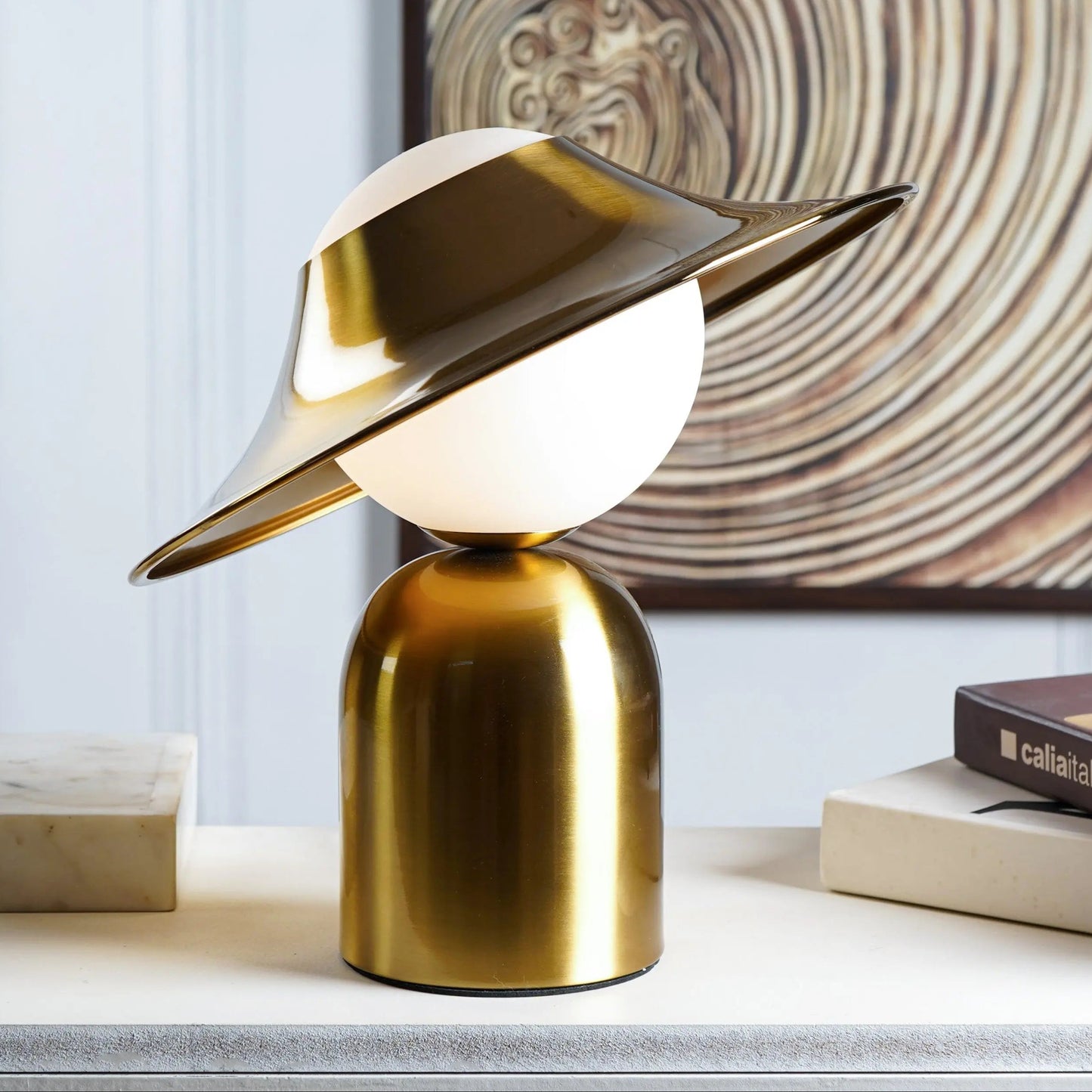 Aurora LED Table Lamp – Elegant Gold Scandinavian Design for Cozy Interiors