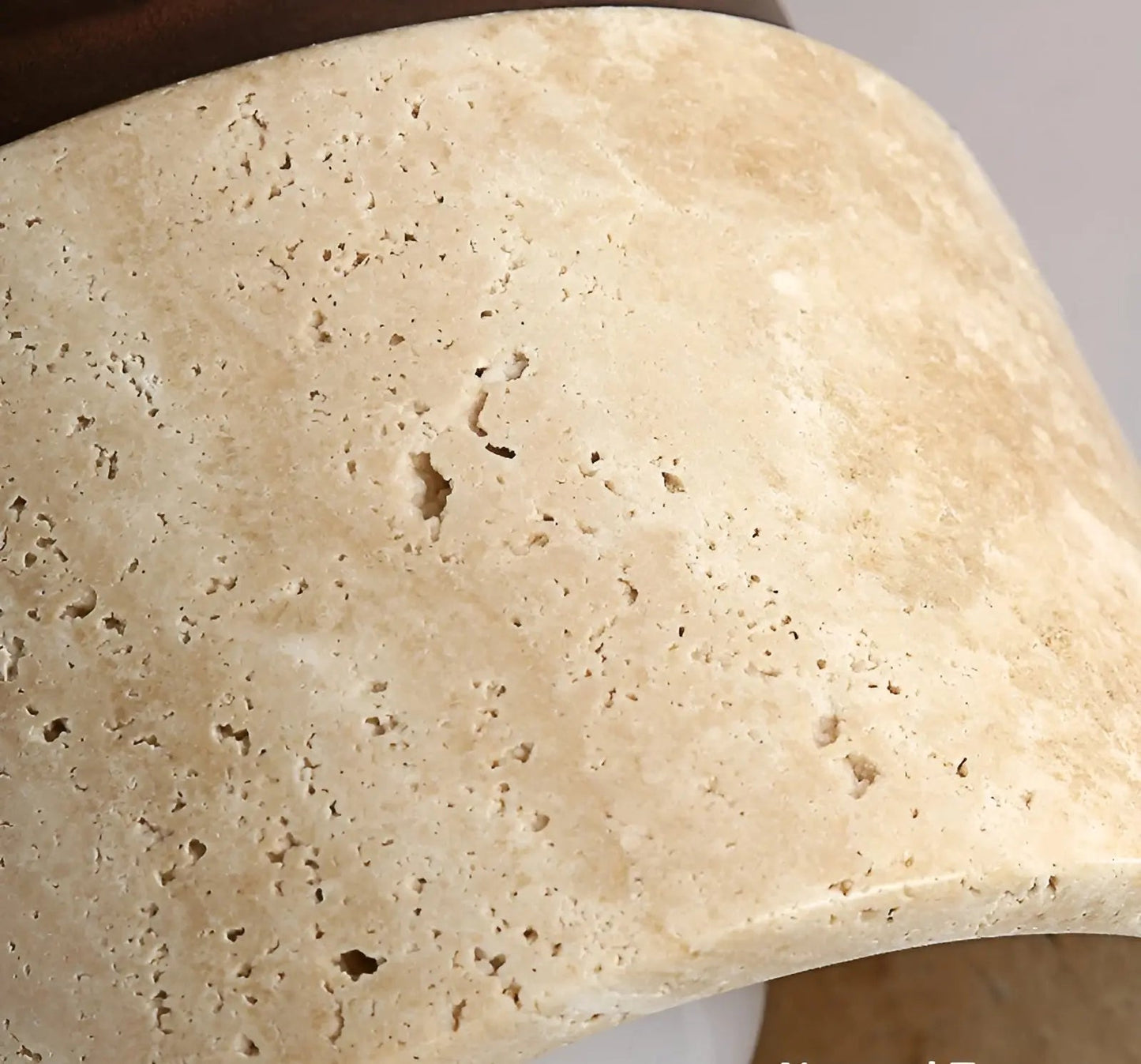 ZenVara Glow – Japanese-Inspired Travertine & Wood LED Lamp