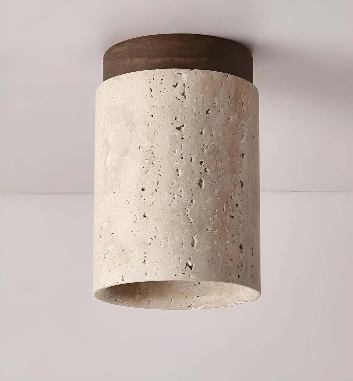 Akaishi Glow – Wabi-Sabi Travertine Ceiling Lamp