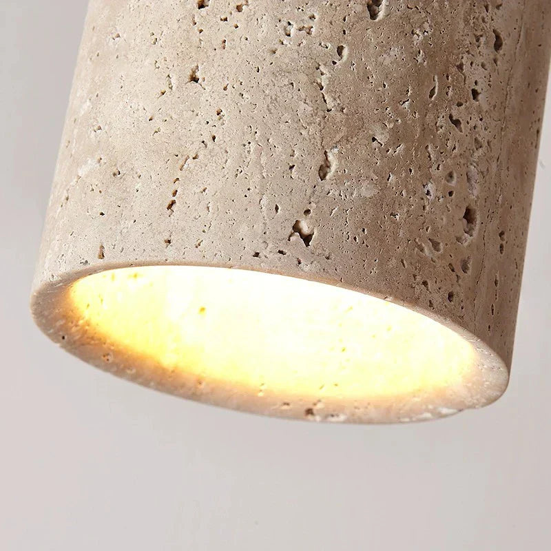 Akaishi Glow – Wabi-Sabi Travertine Ceiling Lamp