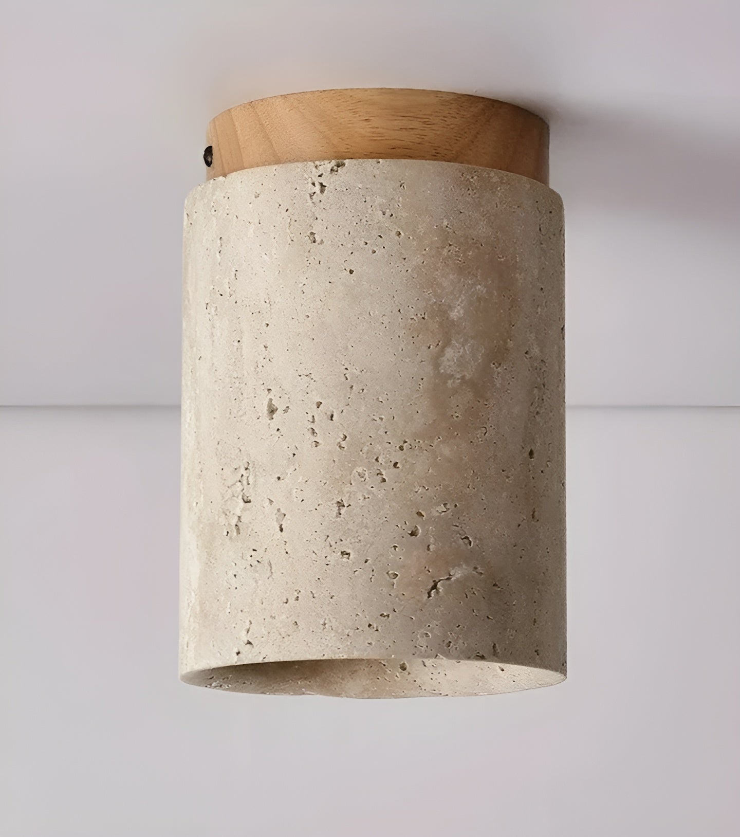 Akaishi Glow – Wabi-Sabi Travertine Ceiling Lamp