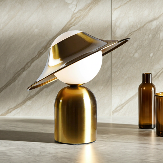 Aurora LED Table Lamp – Elegant Gold Scandinavian Design for Cozy Interiors
