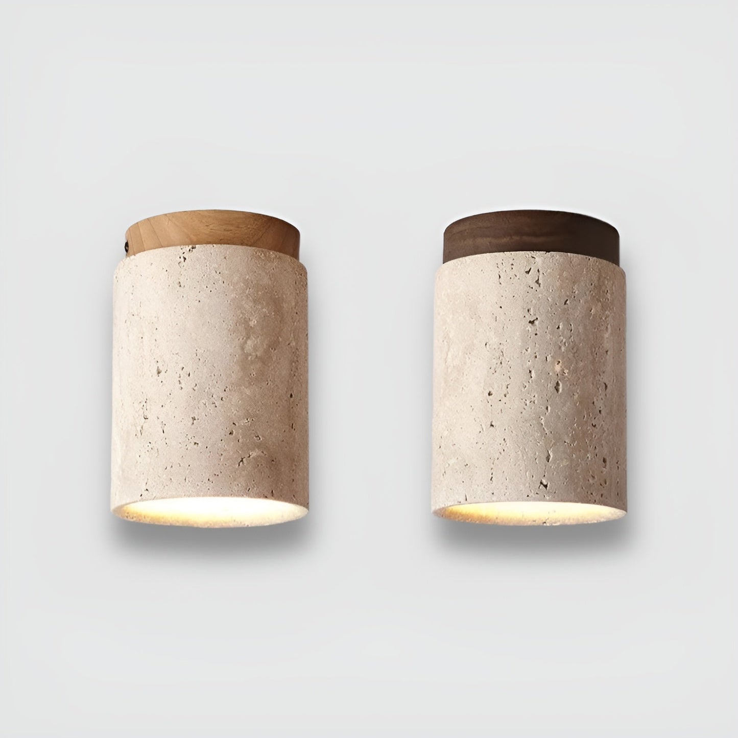 Akaishi Glow – Wabi-Sabi Travertine Ceiling Lamp