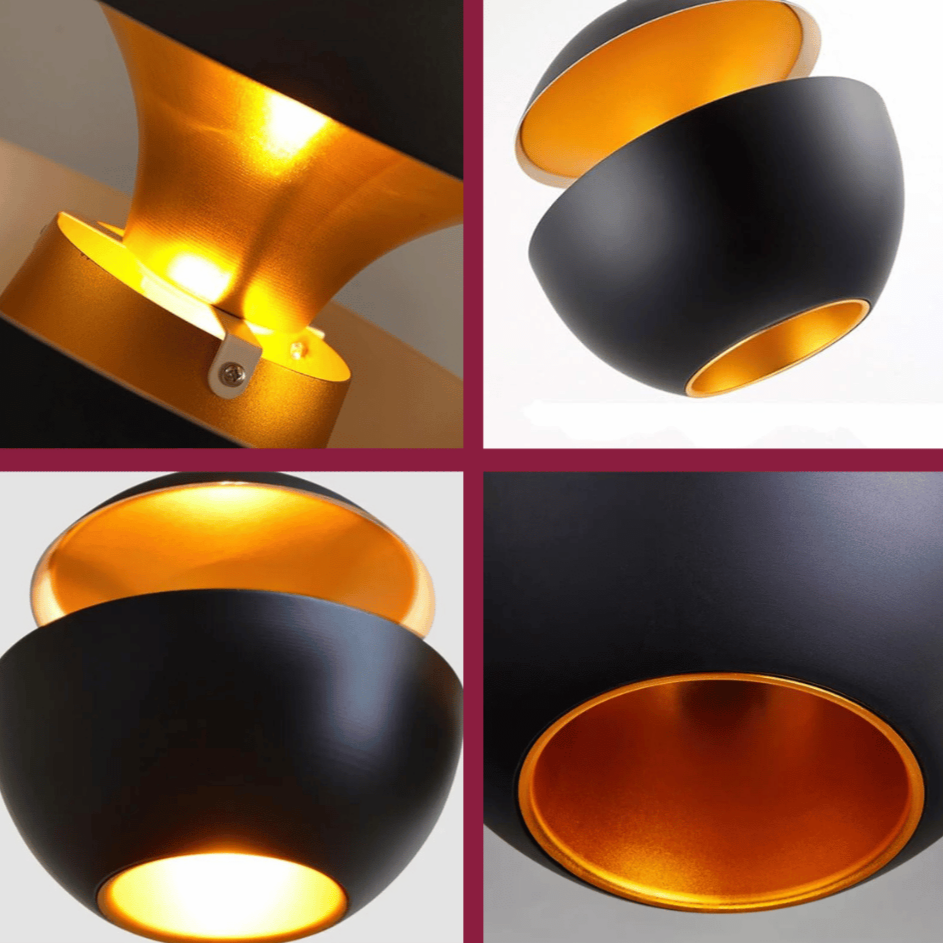 AureaDome Pendant Lamp – White & Gold Elegance for Modern Dining Spaces