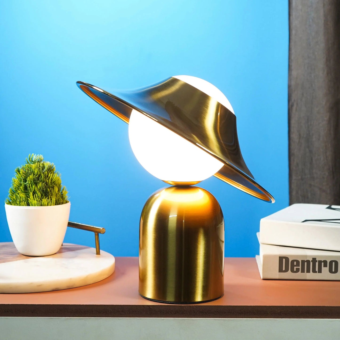 Aurora LED Table Lamp – Elegant Gold Scandinavian Design for Cozy Interiors