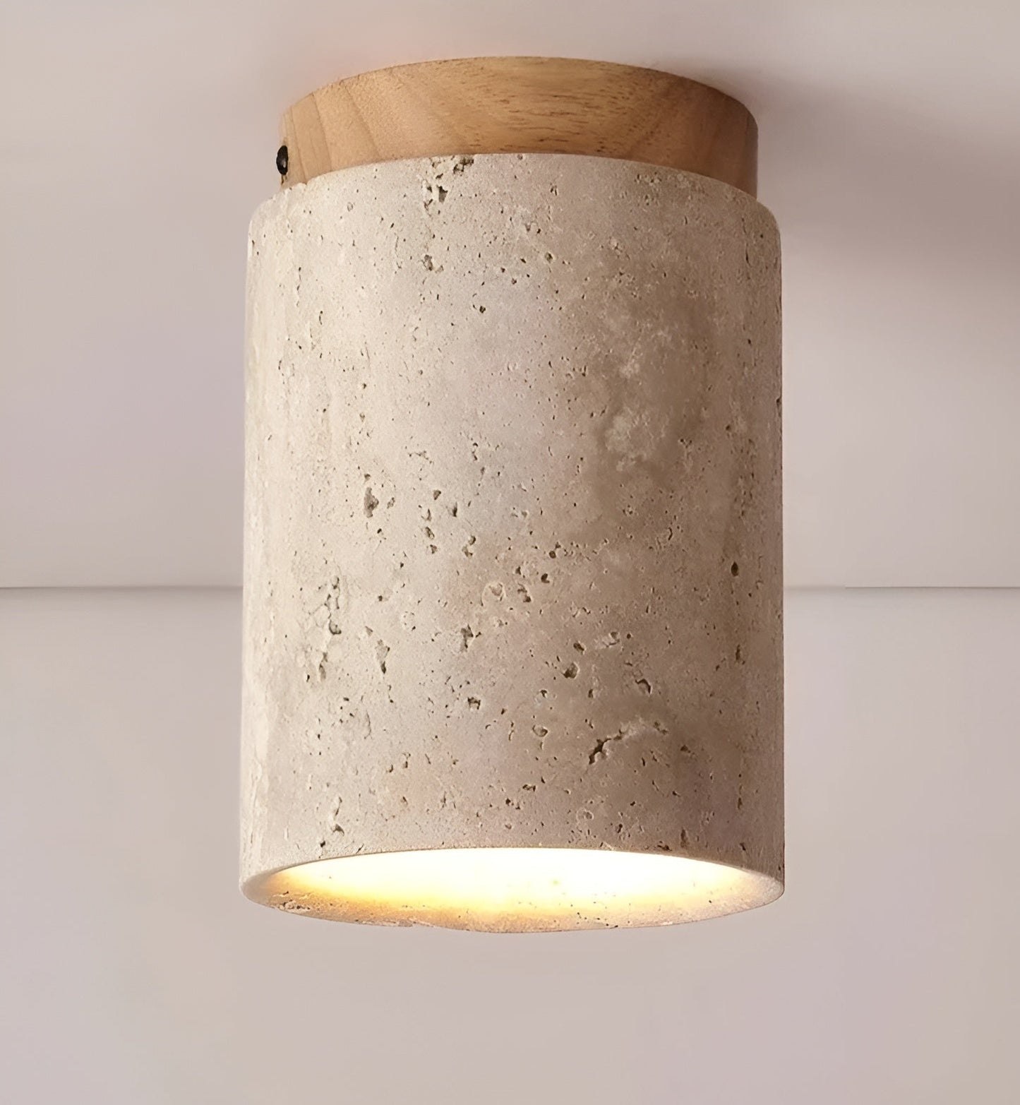 Akaishi Glow – Wabi-Sabi Travertine Ceiling Lamp